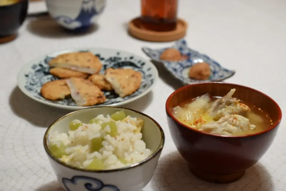 ふぐ汁とフキの炊き込みご飯|うにんぱすさん