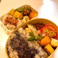 鶏胸肉のゆずこしょう炒め、アスパラベーコンのバターあえ弁当|kayoさん