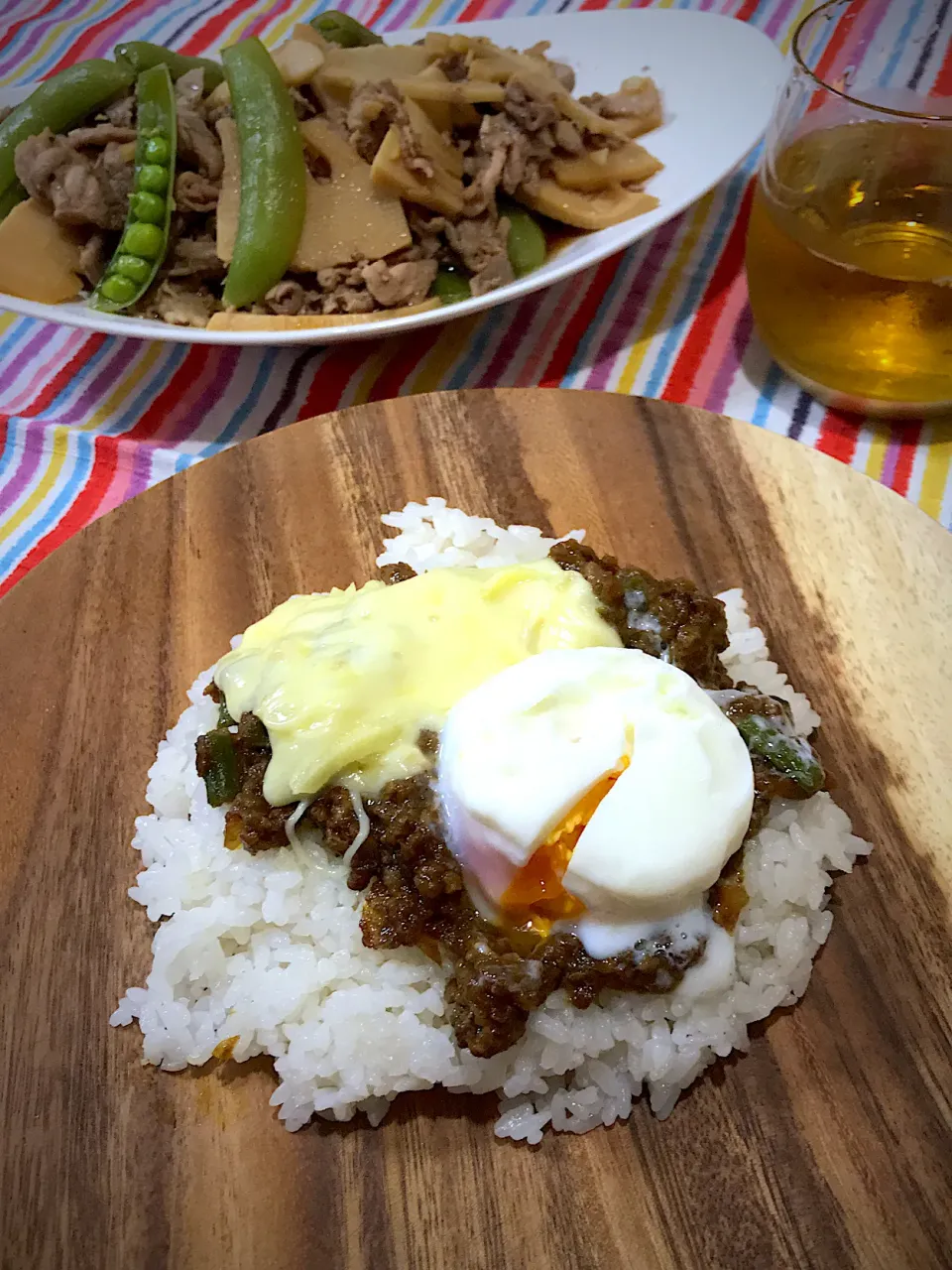 Snapdishの料理写真:みったんさんの料理 キーマカレーと豚肉のオイスター炒め。|いっちゃんさん