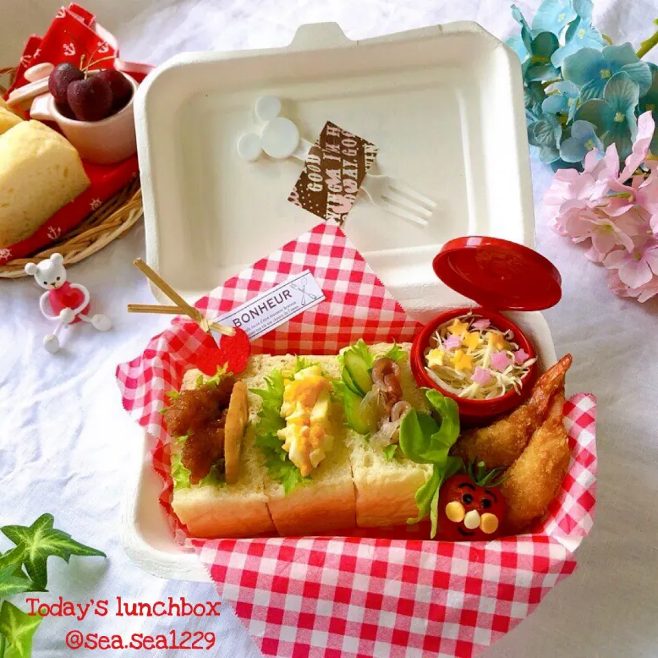 Snapdishの料理写真:ポケットサンド弁当🥪|seaさん