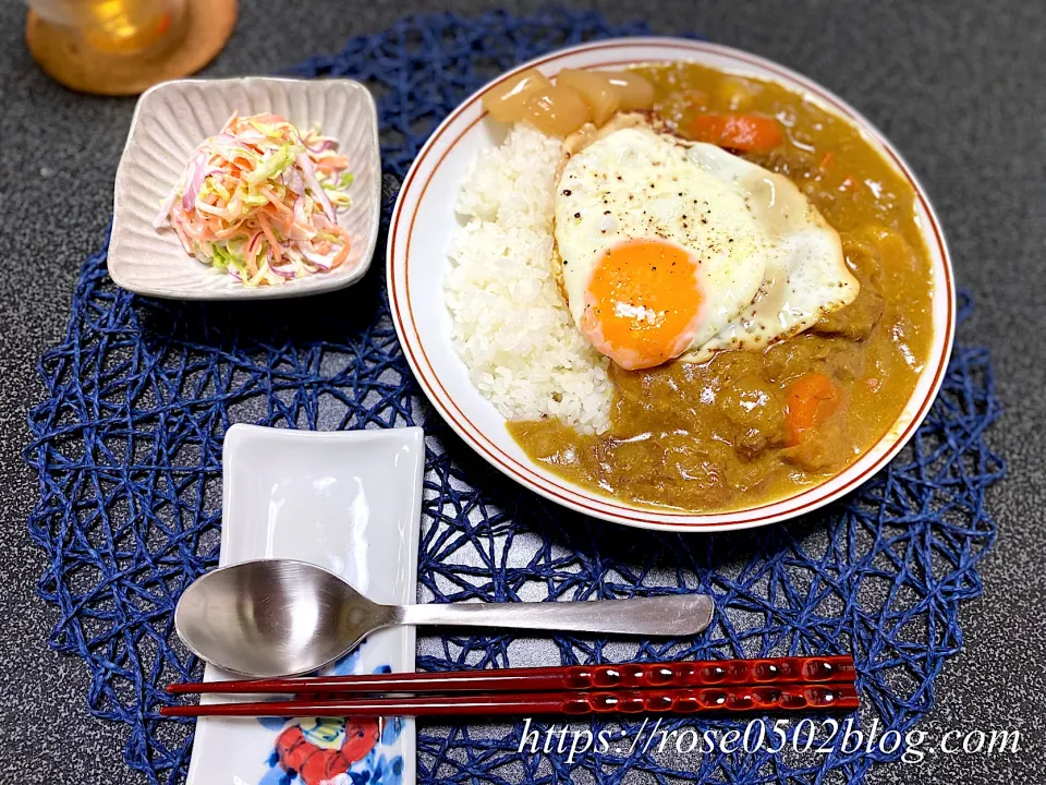 お昼ご飯『カレーライス・コールスロー』|emiさん