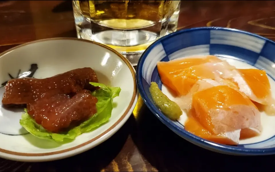 Snapdishの料理写真:鮭児のお刺身と筋子|Kumiさん