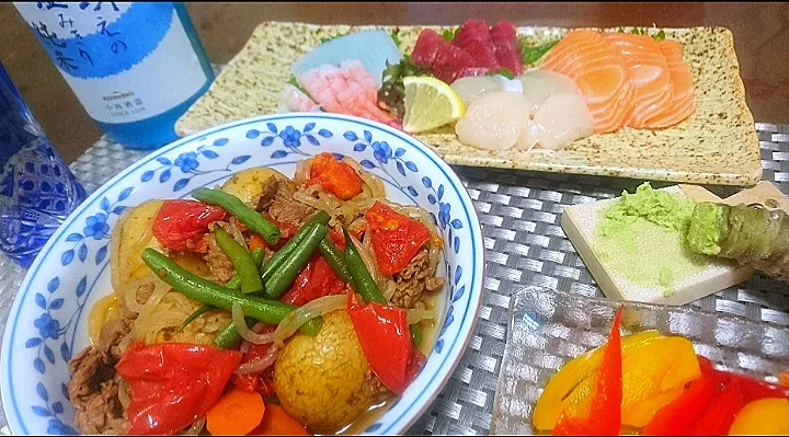 Snapdishの料理写真:トマト🍅入り肉じゃが✴️|びせんさん