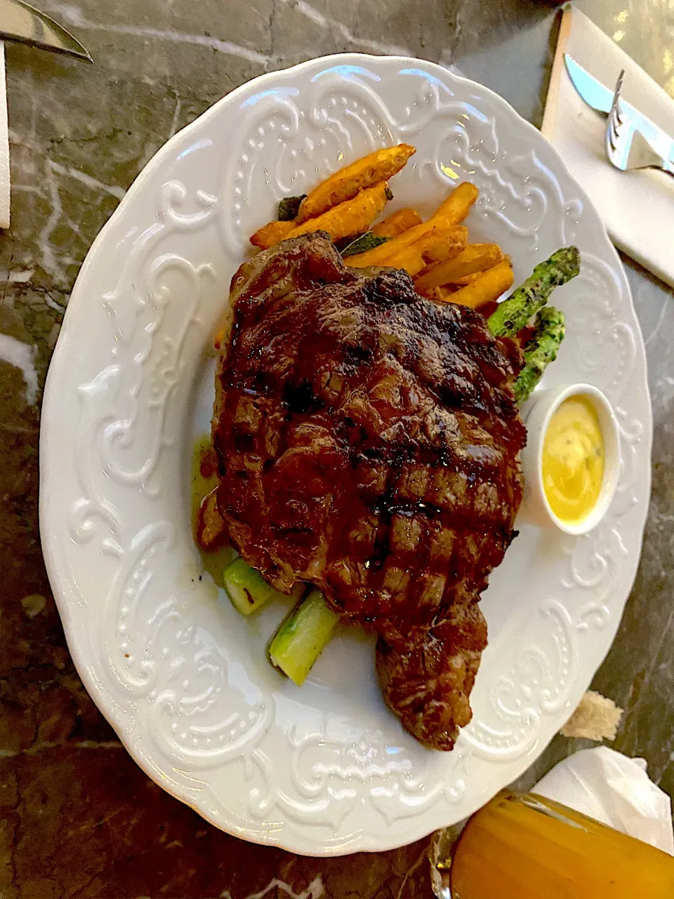 Grilled US Angus rib eye steak|skyblueさん