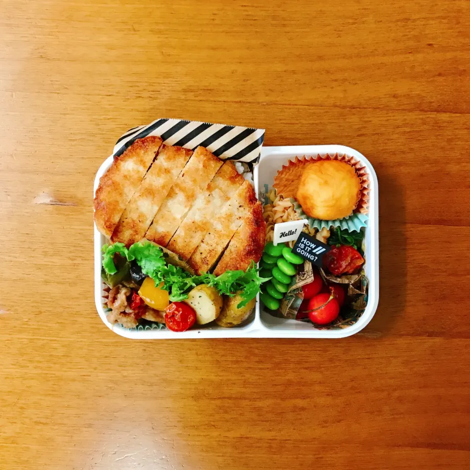 Snapdishの料理写真:とんかつのっけ弁当|むろこ。さん