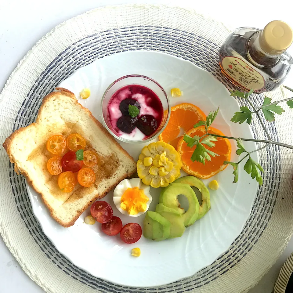 キンカンのコンポートと季節のお野菜の朝食|ayakotomilさん