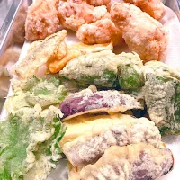 早めの支度野菜の天ぷら手羽元の塩唐揚げ|ma..yuさん