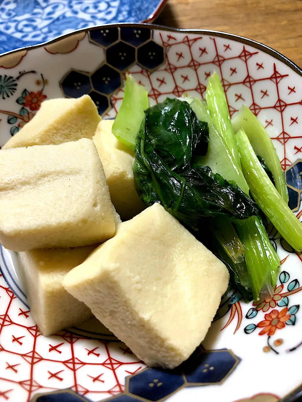 高野豆腐とごま油で焼いた小松菜のさっと煮|エイコさん