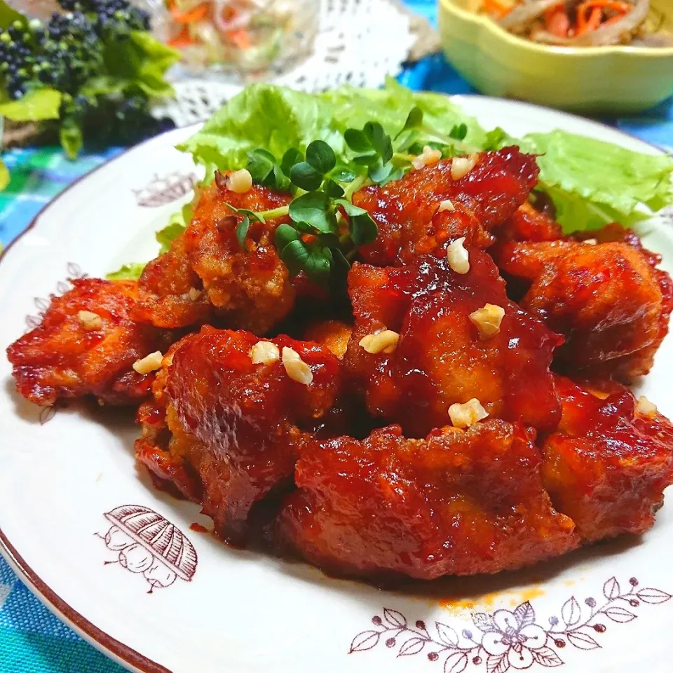 しゃなママさんの料理 おかわりが止まらない♪韓国風甘辛チキン♪ヤンニョムチキン|とまと🍅さん