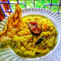 khichdi or Porridge with Fish fry and Papad|getfoodvibesさん