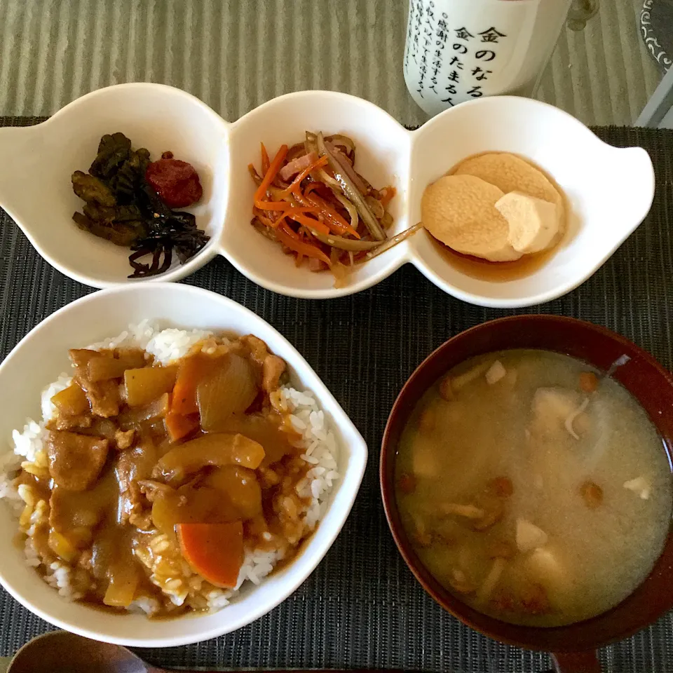 2020年７月２日男前美容師の手作り朝ごはん　カレー丼　∠( `°∀°)／|Booパパさん