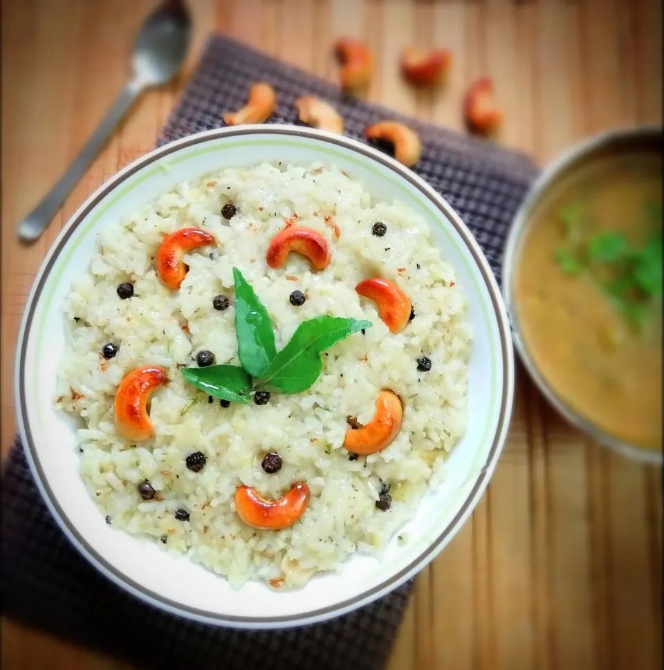 # Dinner.. Venpongal with Drumstick sambar|nivedhasankar64@gmail.comさん