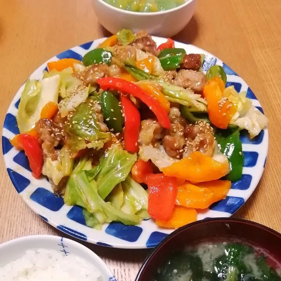 Snapdishの料理写真:回鍋肉定食|いちみさん