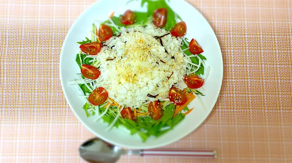 塩こんぶ炒飯|かぼさん