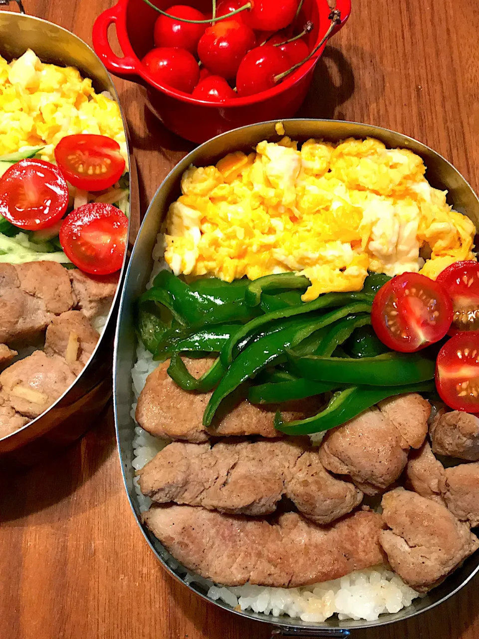 ごろごろお肉の三色丼弁当|MikaEtchuさん