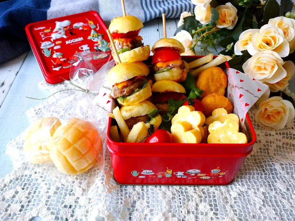 串刺しバーガー弁当|よよちさん