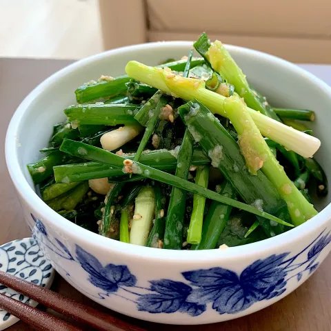 「ねぎ」を使ってみたSnapdishの料理・レシピ写真:らでぃっしゅぼーや「ぱれっと」8種より葉ネギの明太子ナムル！