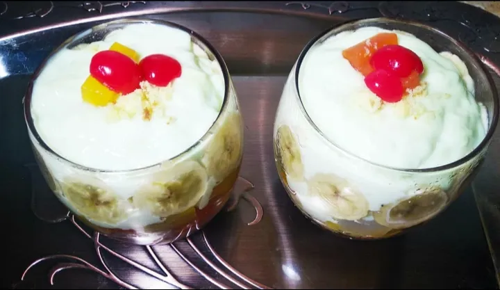 fruit cake Custard trifle|Recipe Reshapedさん