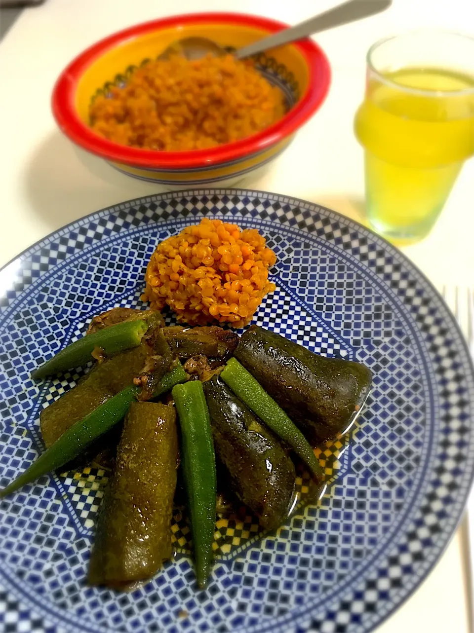 牛肉とズッキーニ、オクラのタジン&レンズ豆のトマト煮|naoko HANDAさん