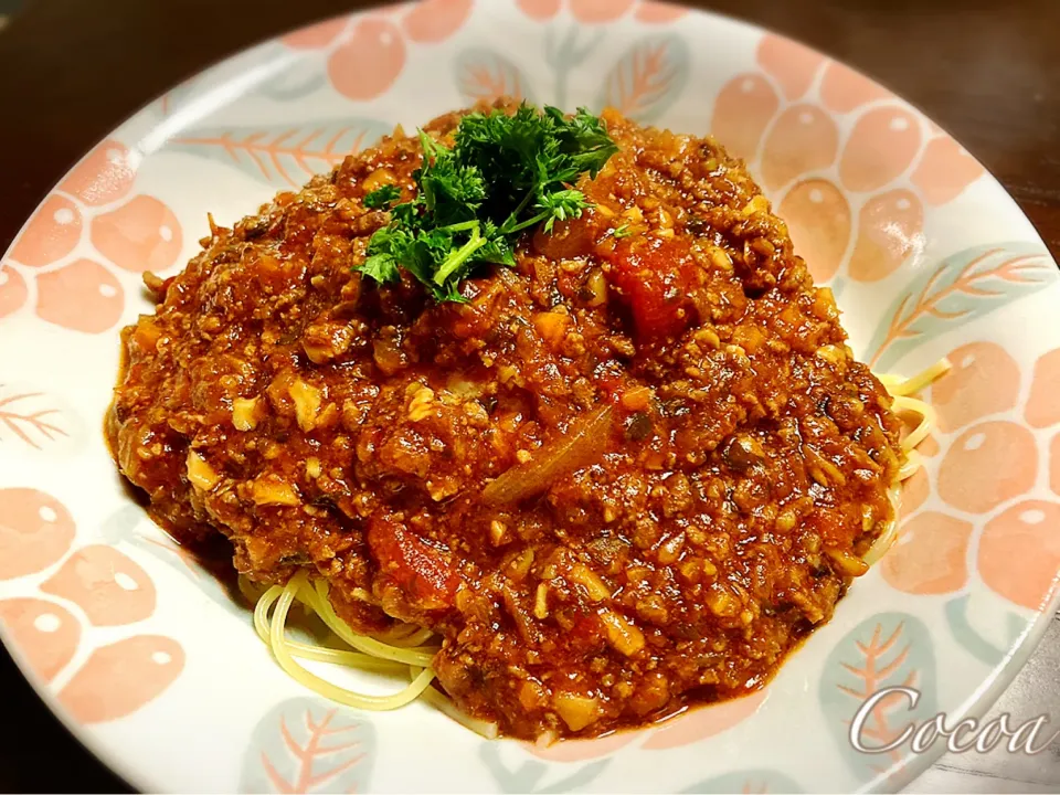 Old fashioned meat sauce pasta  昔ながらのデミボロネーゼスパゲッティ|cocoaさん