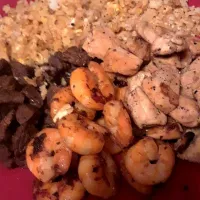 Hibachi chicken and shrimp and steak with fried rice|Lou S. Alexanderさん