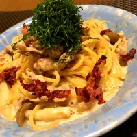 ワサビで「ピリッ」と！焦がし醤油のクリームパスタ|たけさん