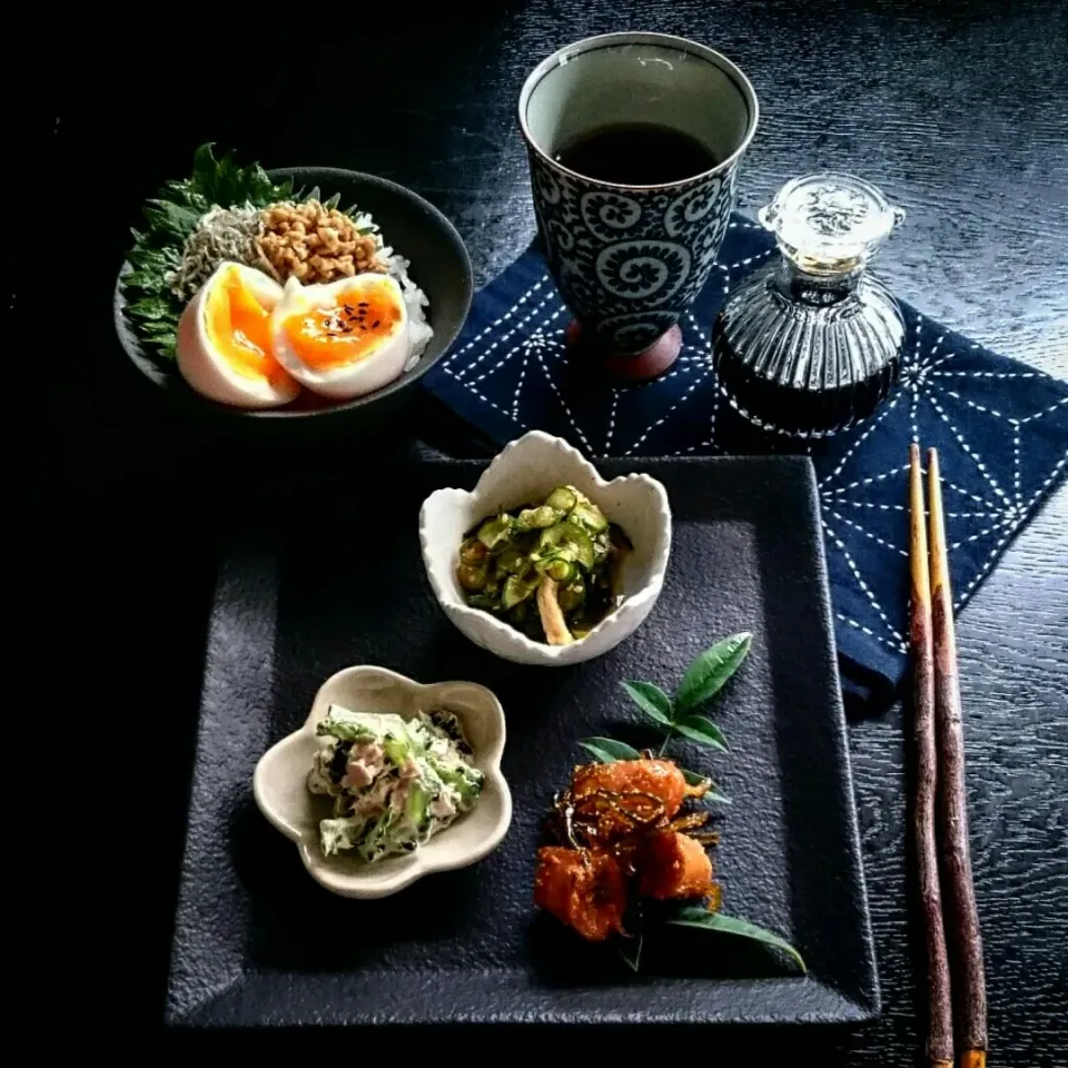 朝ごはんはじゃこ納豆たまご丼🎶|瑞さん