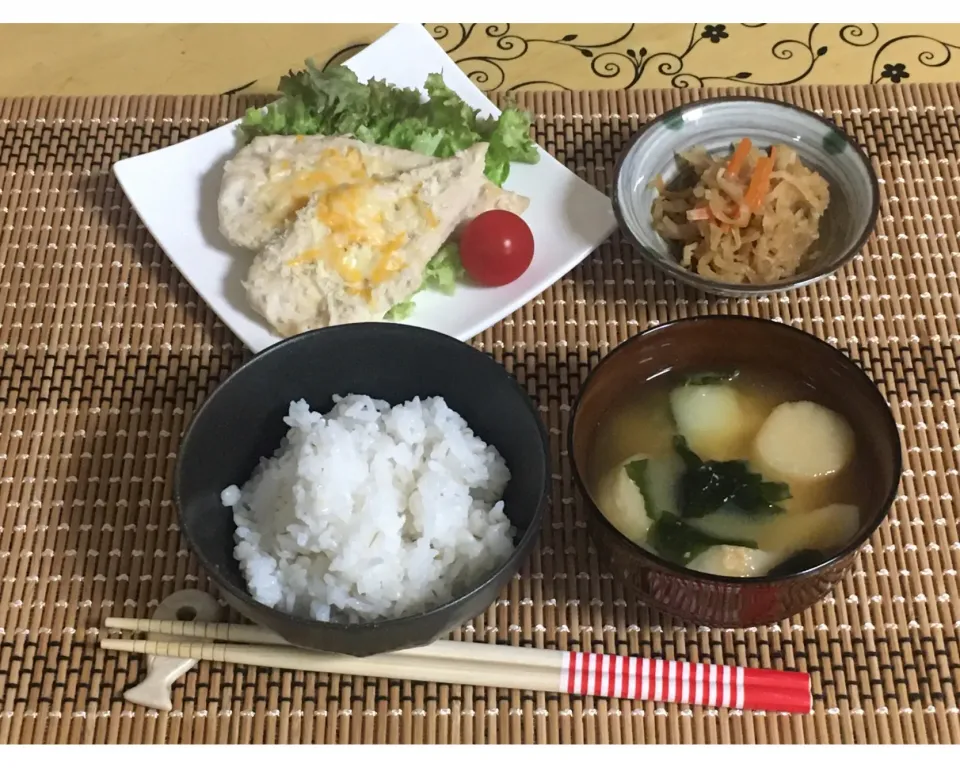 ササミのチーズ焼きで夕飯|チムニーさん