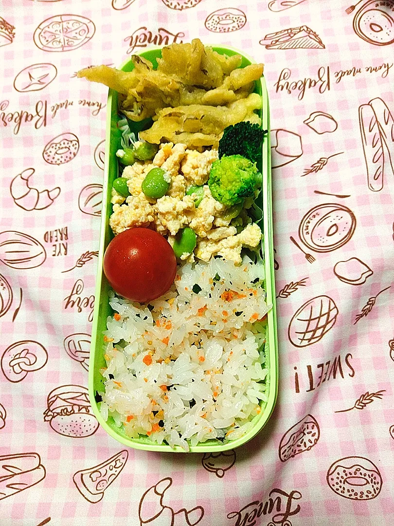 炒り豆腐とゴボウの天ぷら弁当|ゆっきーさん