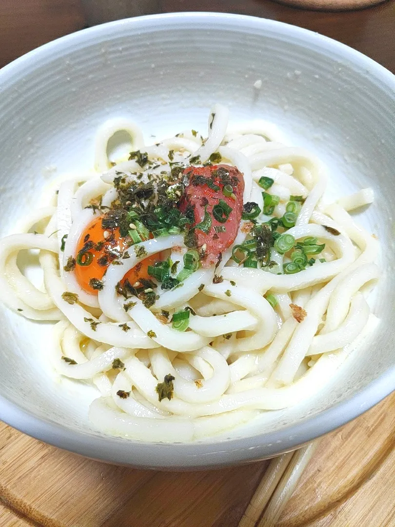 Snapdishの料理写真:7/6【ズボラ飯】明太カルボうどん|ポチ子さん