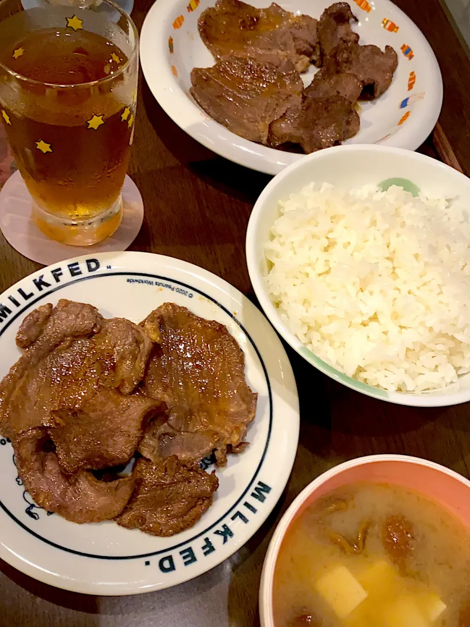 牛タン焼き　なめこと豆腐のお味噌汁|ch＊K*∀o(^^*)♪さん