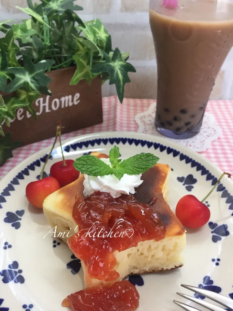 星型のホットケーキ😋🥞🍒|あみさん