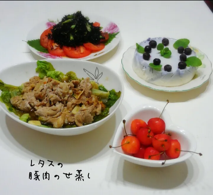 レタスの豚肉のせ蒸し|みったんさん