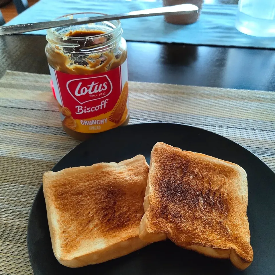 EARLY SNACK: toasts & my favorite Lotus Biscoff spread 😍|shehphさん