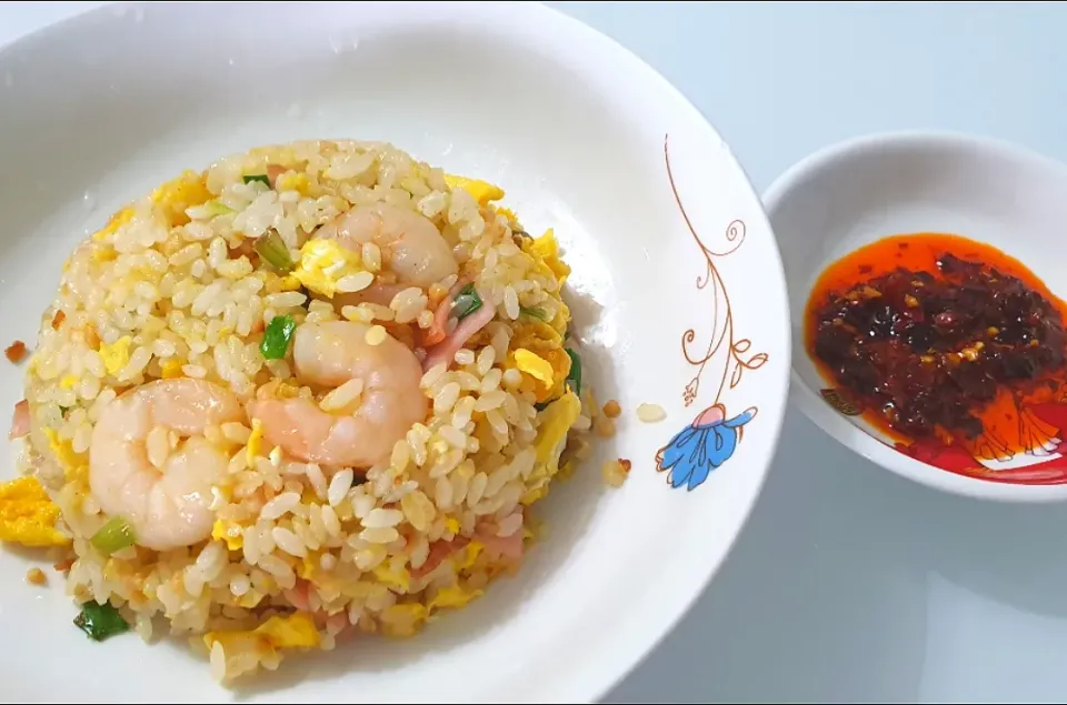 Japanese Fried Rice with Ham Eggs Prawns 🥰😍|🌷lynnlicious🌷さん