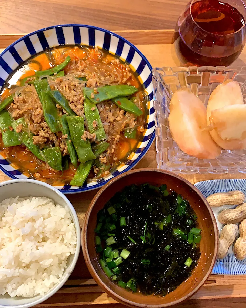 夜はご飯が進む✨モロッコいんげんの麻婆春雨😳😡|たまにゃんさん