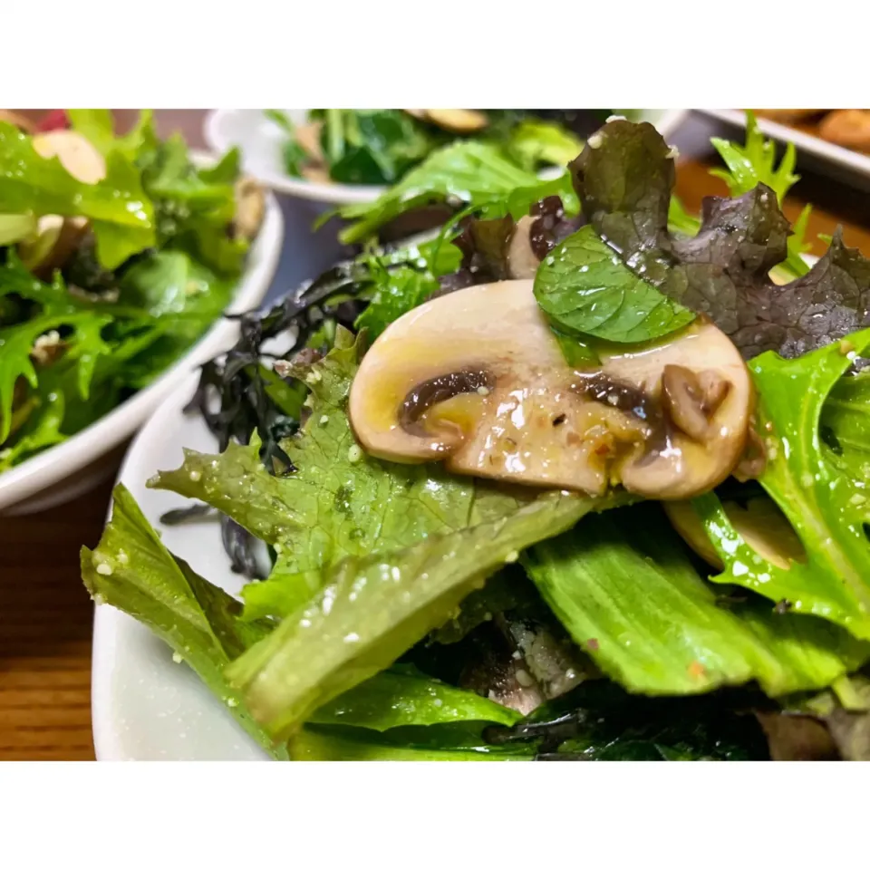 Snapdishの料理写真:マッシュルームのグリーンサラダ🥗|HALさん