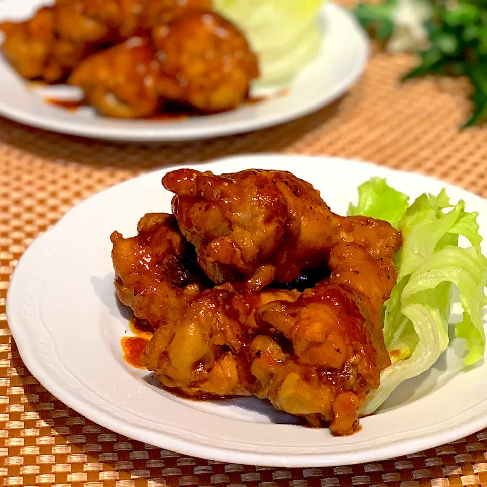 リピリピ♪あゆ♡の料理 鶏手羽元のBBQソース煮|あゆさん