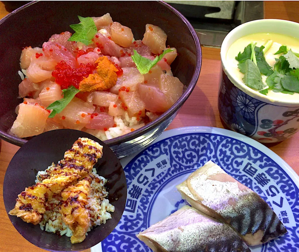 くらランチ海鮮丼からのイカ天丼|すくらんぶるえっぐさん