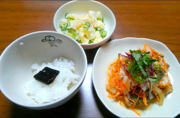 ７月８日　鯵の南蛮漬け　ポテトサラダ|いもこ。さん