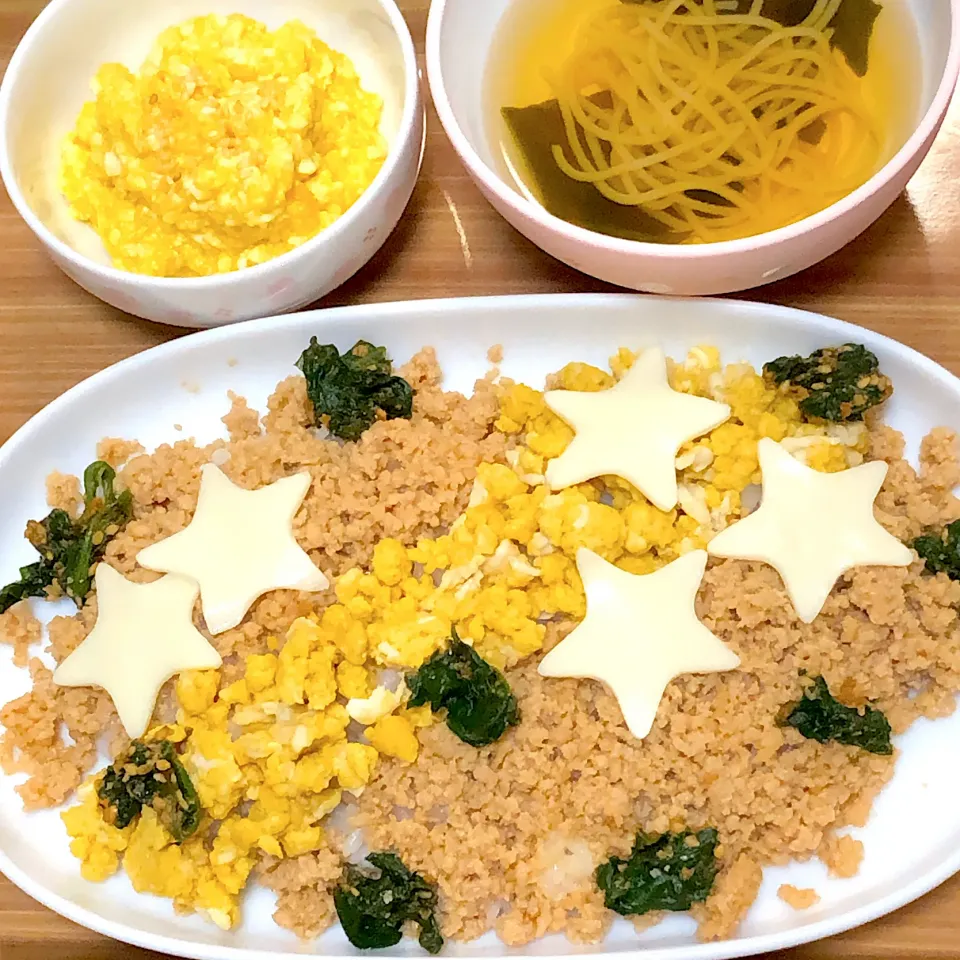 Snapdishの料理写真:七夕ご飯☆三色丼☆|himamamaさん