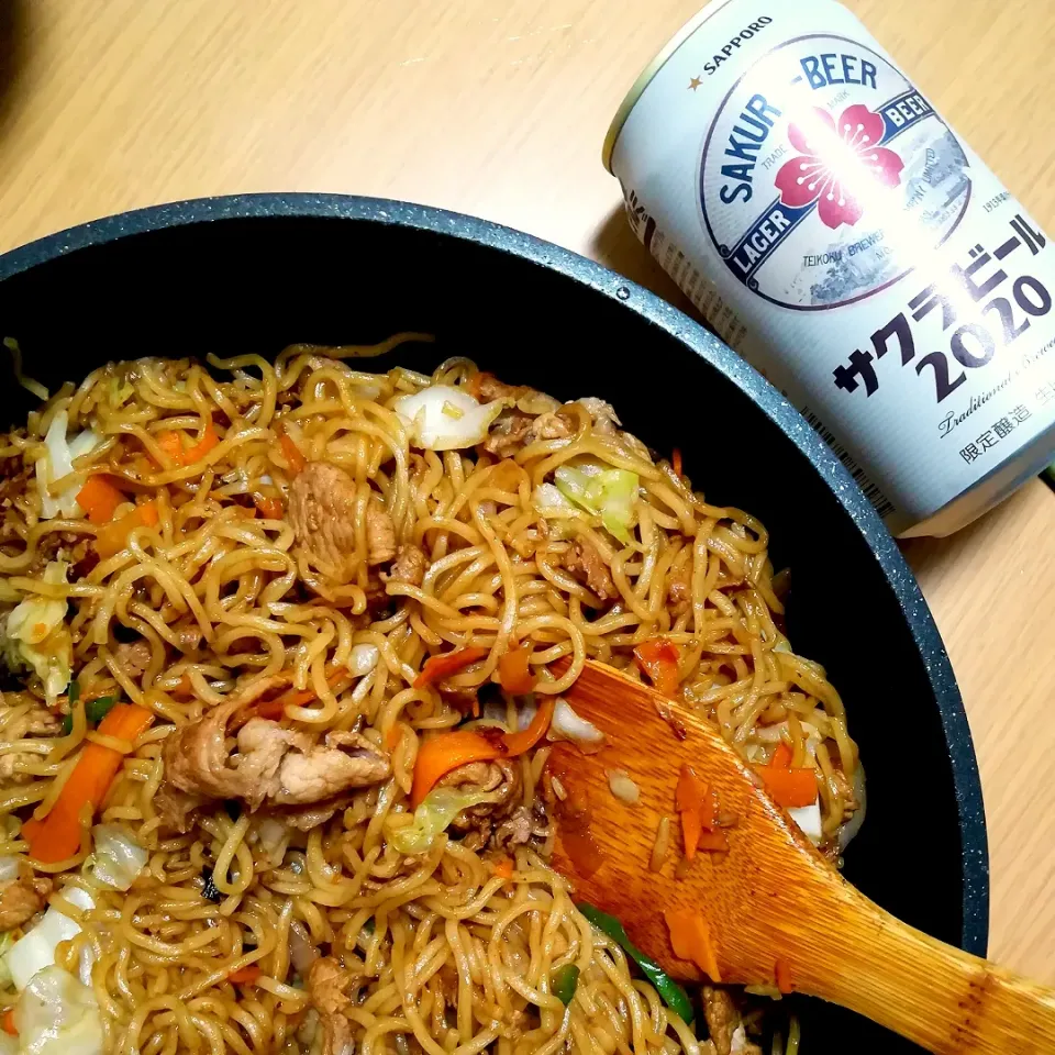 Dinner 焼きそばとビール|tamakiさん