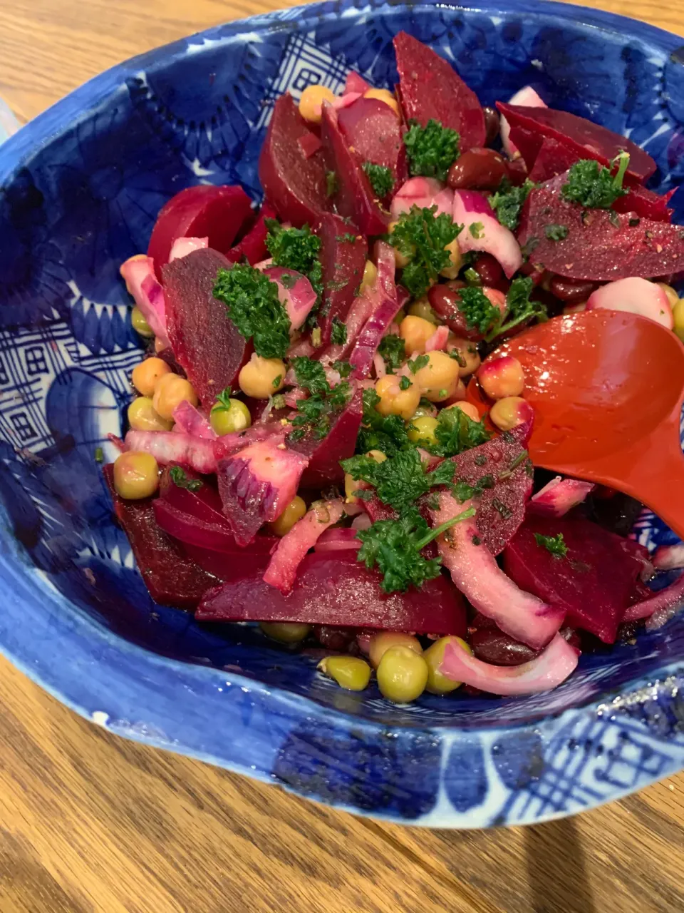 Mixed beans & beets salad|HouseHusさん