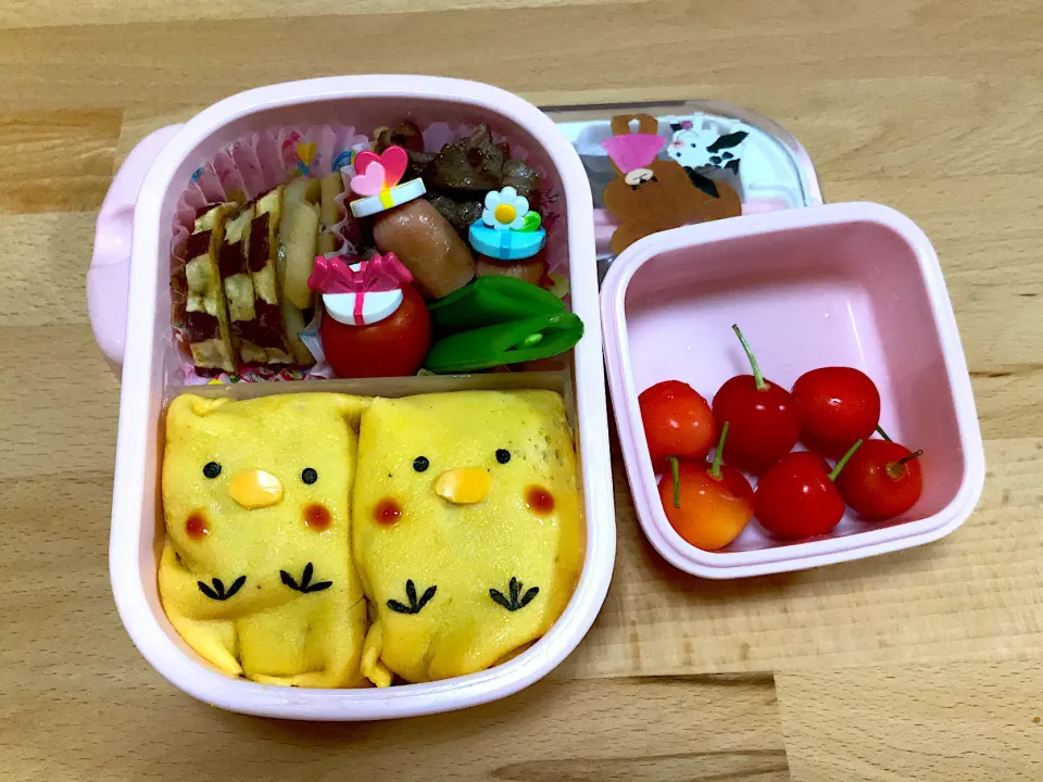 7月幼稚園お弁当★ヒヨコ🐣|おにぎりさん