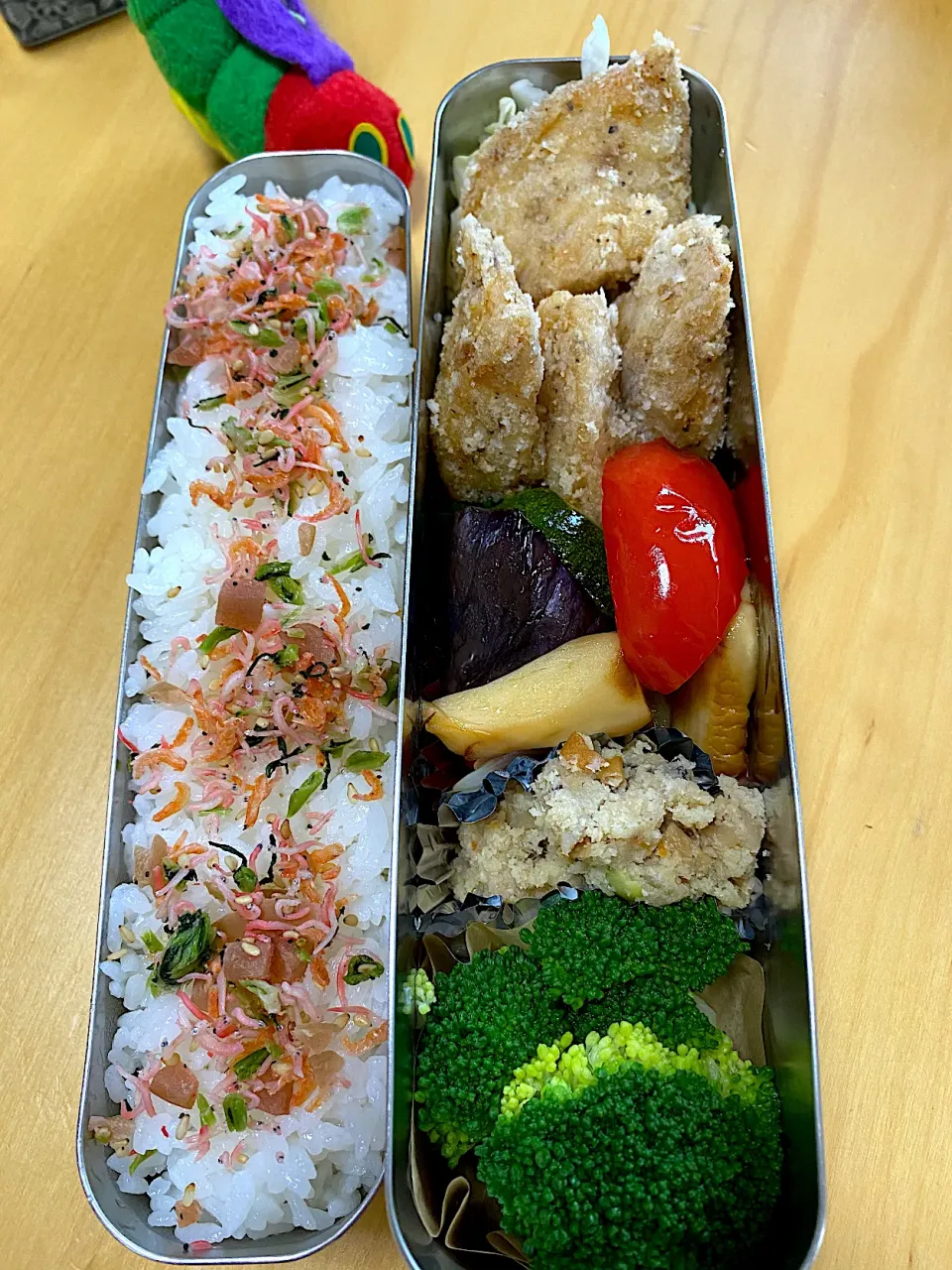 シイラの竜田揚げ　夏野菜のマリネ　おから　ブロッコリー🥦 弁当|Kumiko Kimuraさん