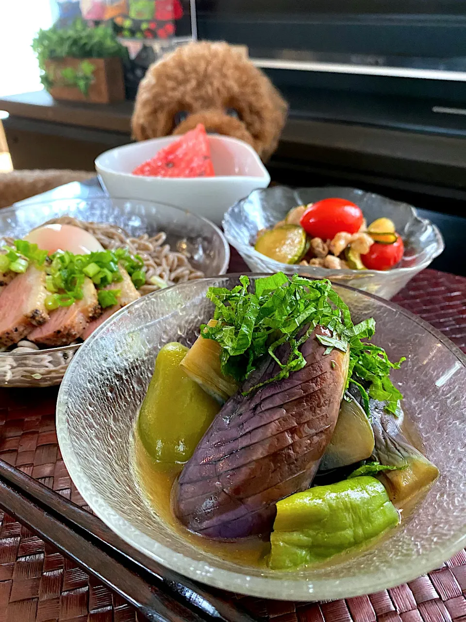 Snapdishの料理写真:茄子とピーマンの焼き浸し🍆|ゆかりさん