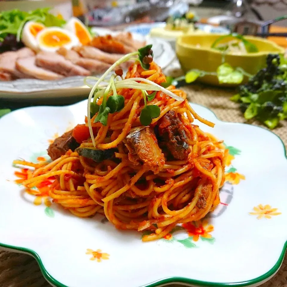 さばみそトマトパスタ🍝|とまと🍅さん