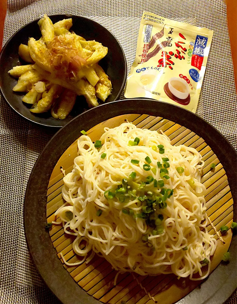 減塩きんぶ茶de旨味コク出し素麺&焼き茄子|🌈Ami🍻さん