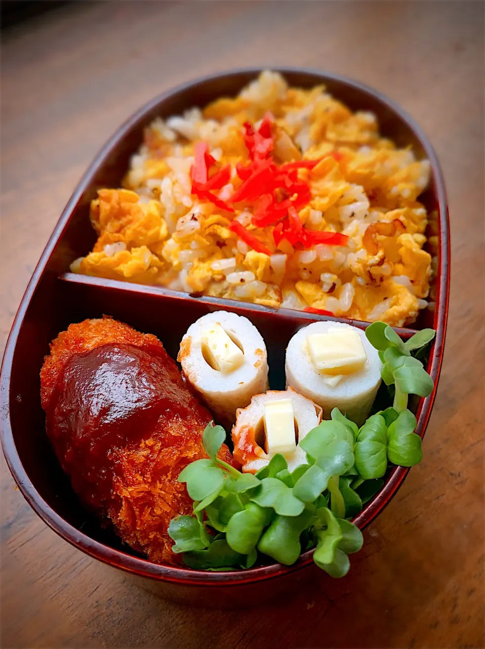 今日のお弁当・炒飯　コロッケ|akiさん