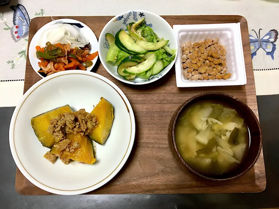 Snapdishの料理写真:南瓜のそぼろ煮カレー風味のご飯|みよさん